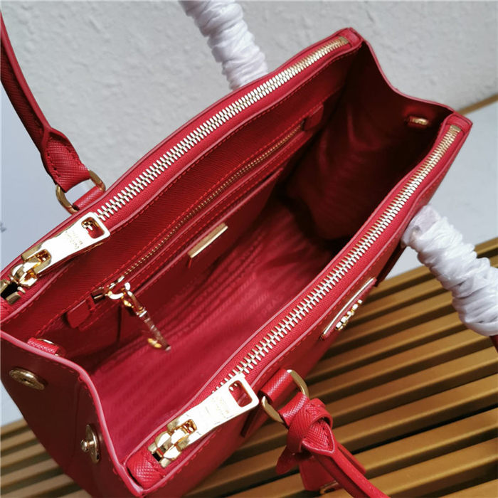 Prada Medium Galleria Bag In Saffiano Leather Red High