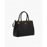 Prada Medium Galleria Bag In Saffiano Leather Black High