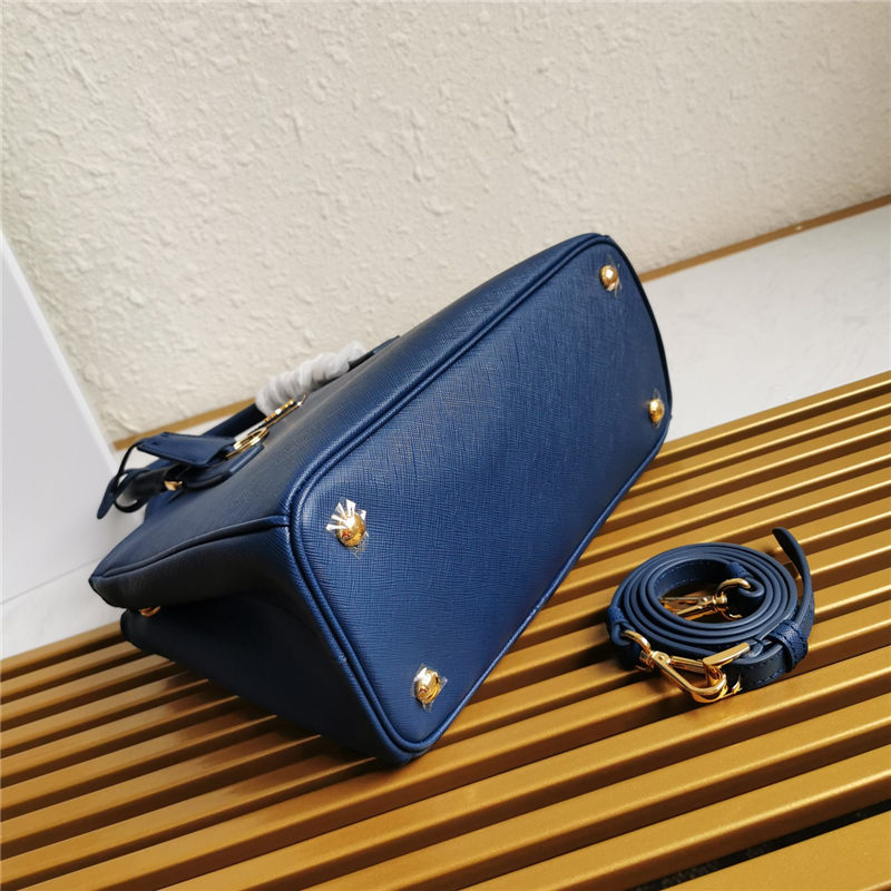 Prada Medium Galleria Bag In Saffiano Leather Blue High