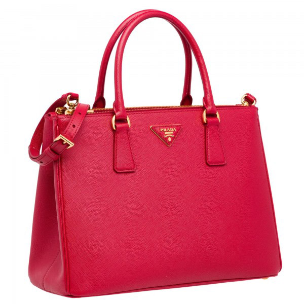 Prada Large Galleria Bag In Saffiano Leather Red High