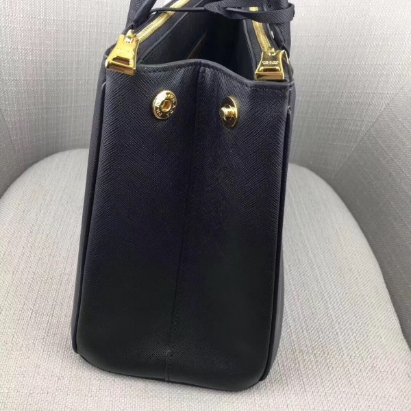 Prada Large Galleria Bag In Saffiano Leather Black High