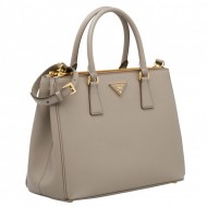 Prada Large Galleria Bag In Saffiano Leather Grey High