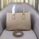 Prada Large Galleria Bag In Saffiano Leather Grey High