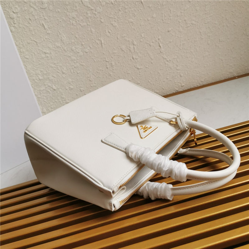 Prada Medium Galleria Bag In Saffiano Leather White High