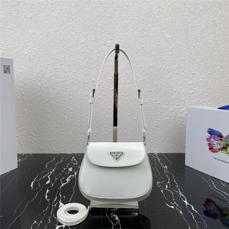 Prada Cleo brushed leather mini bag 1BH188 White High