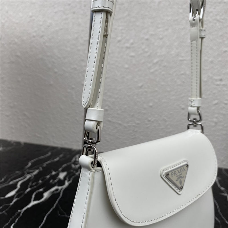 Prada Cleo brushed leather mini bag 1BH188 White High