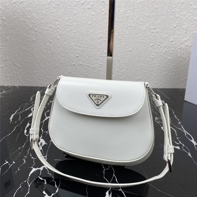 Prada Cleo brushed leather mini bag 1BH188 White High