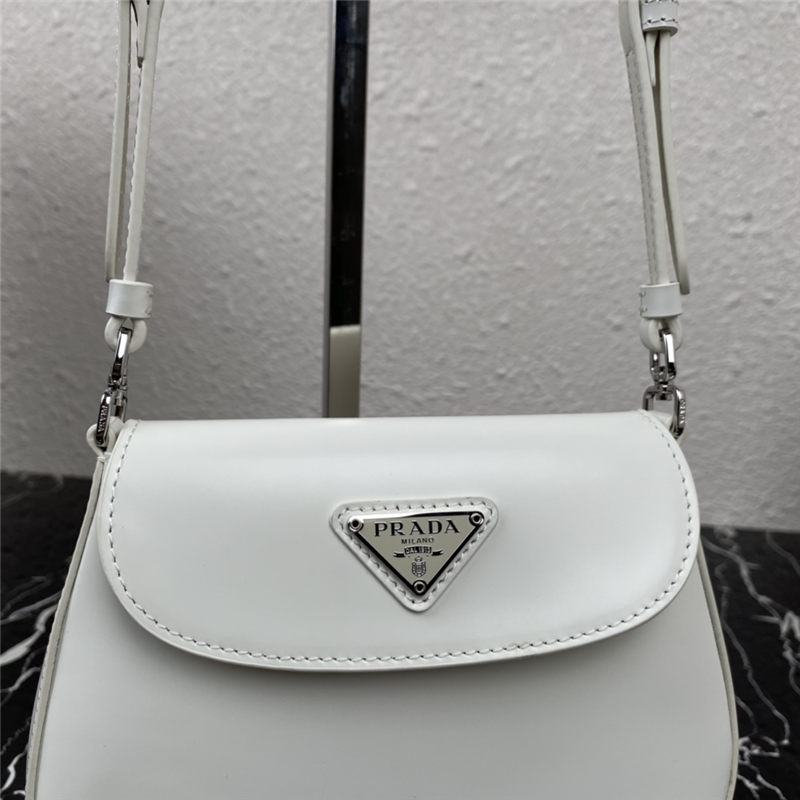 Prada Cleo brushed leather mini bag 1BH188 White High