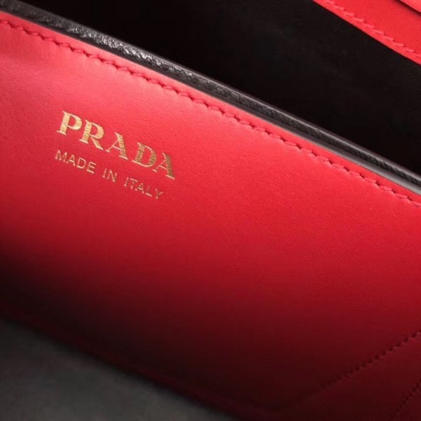 Prada Matinee Mini Bag In Red Saffiano Leather High