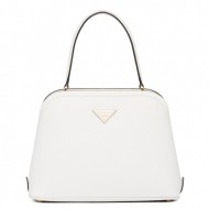 Prada Matinee Mini Bag In White Saffiano Leather High