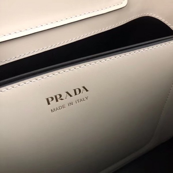 Prada Matinee Mini Bag In White Saffiano Leather High