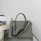 Prada Large Monochrome Bag 1BA155 In Grey Saffiano Leather High