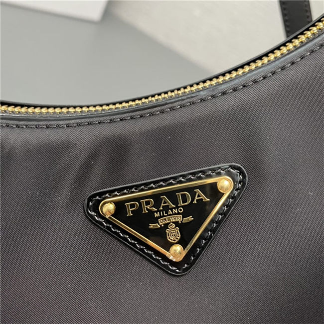 Prada Arqué leather Nylon shoulder bag 1BC194 Black High