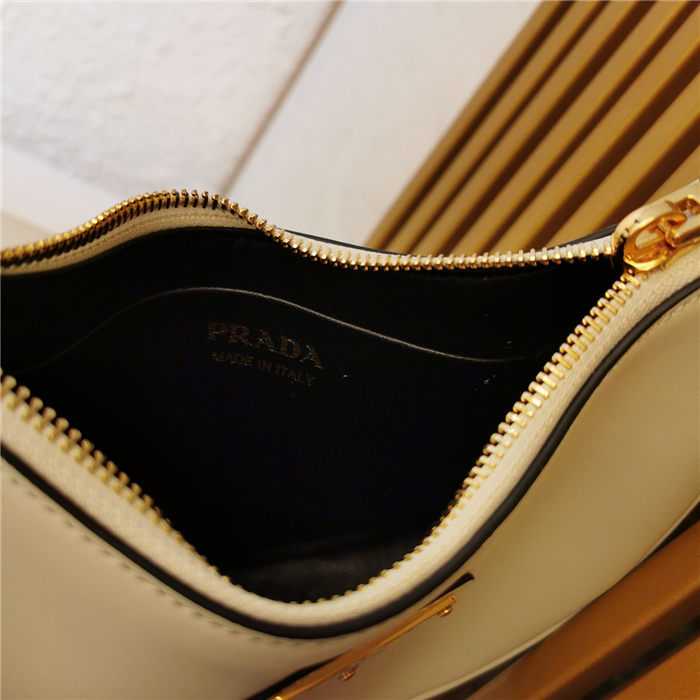 Prada Arqué leather mini shoulder bag 1BC199 Beige High