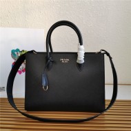 Prada Large Saffiano Leather Handbag Tote Black-I High