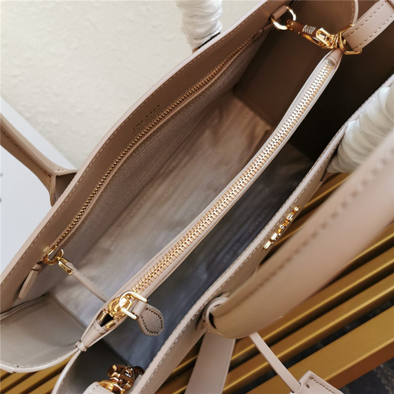 Prada Large Saffiano Leather Handbag Tote Taupe High