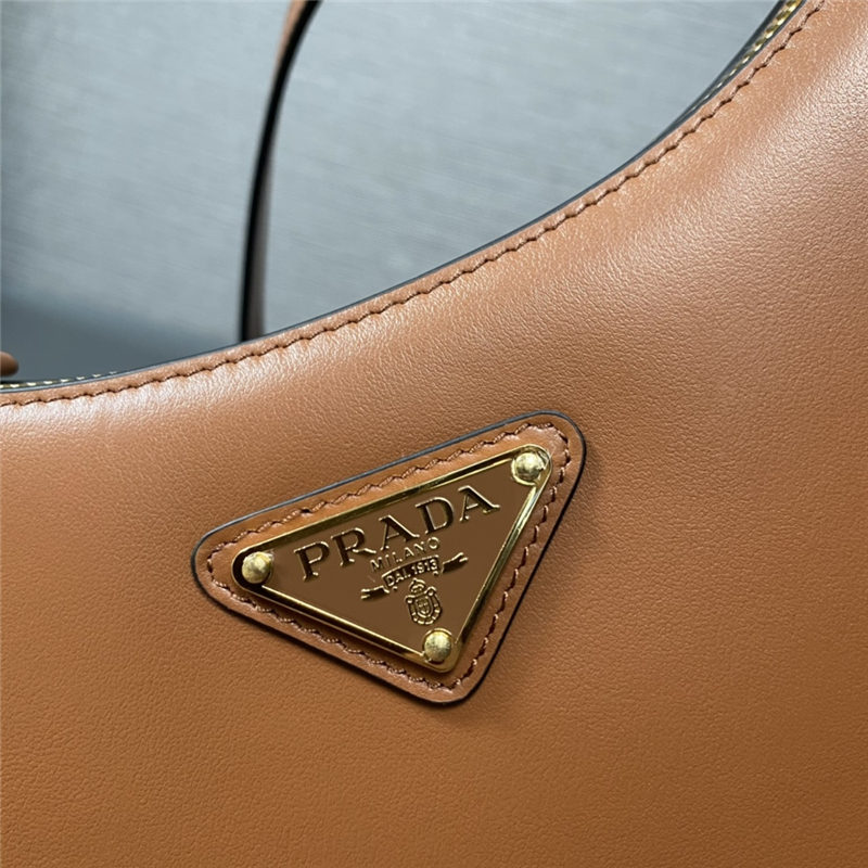 Prada Arqué leather shoulder bag 1BC194 Cognac High