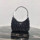 Prada Mini Hobo Bag In Black Nylon and Leather High