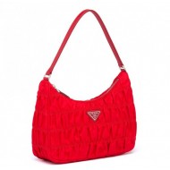 Prada Mini Hobo Bag In Red Nylon and Leather High