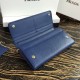 Prada Continental Wallet In Blue Saffiano Leather High