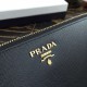 Prada Zipped Wallet In Black Saffiano Leather High