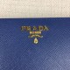 Prada Zipped Wallet In Blue Saffiano Leather High