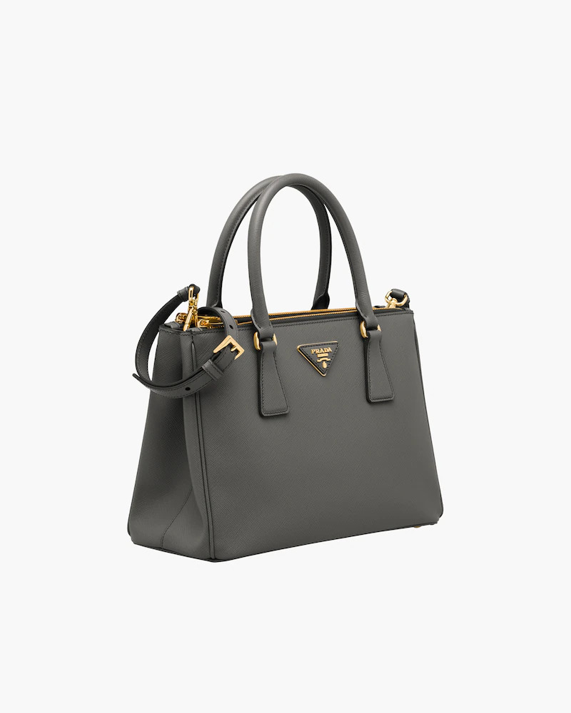 Prada Medium Galleria Bag In Saffiano Leather Grey High