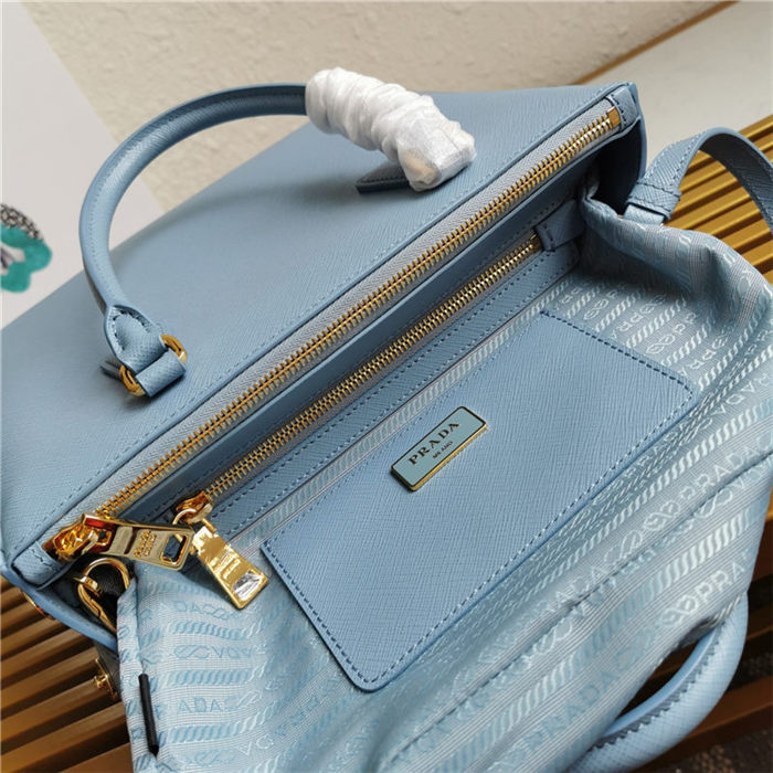 Prada Medium Galleria Bag In Saffiano Leather Blue High