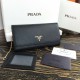 Prada Continental Wallet In Black Saffiano Leather High