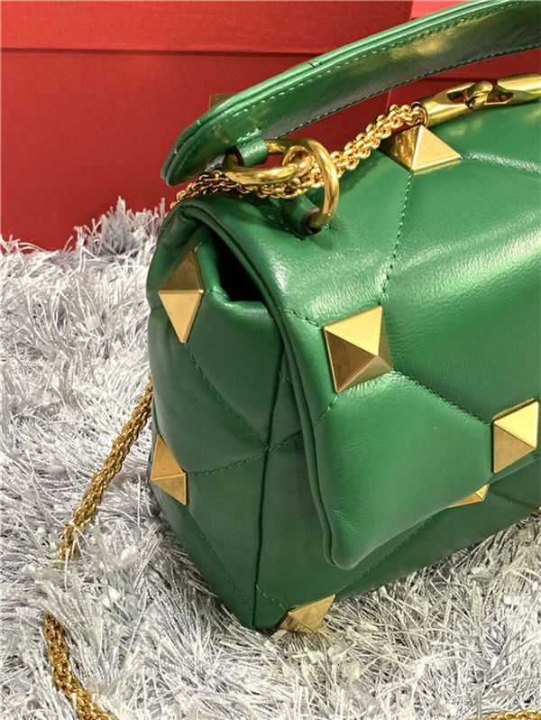 Valentino GARAVANI ROMAN STUD NAPPA CHAIN BAG Green High