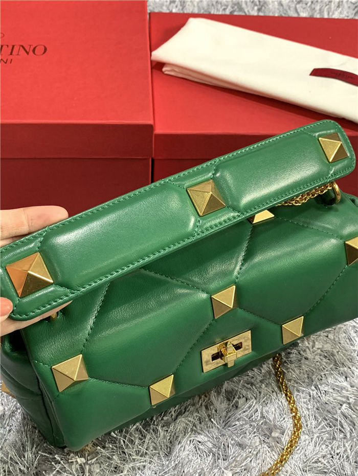 Valentino GARAVANI ROMAN STUD NAPPA CHAIN BAG Green High