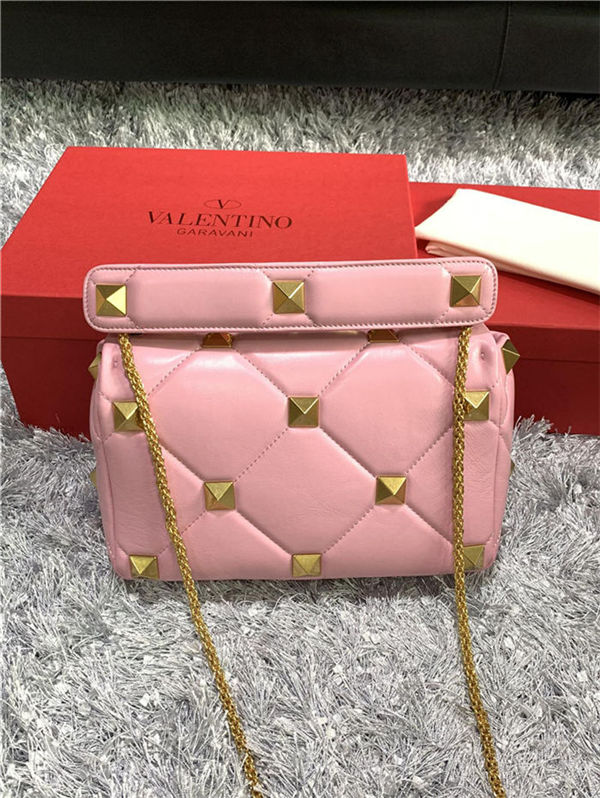 Valentino GARAVANI ROMAN STUD NAPPA CHAIN BAG Pink High