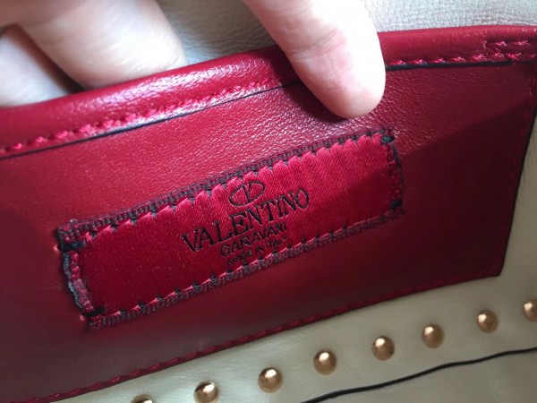 Valentino Spike Small Bag Lambskin White High