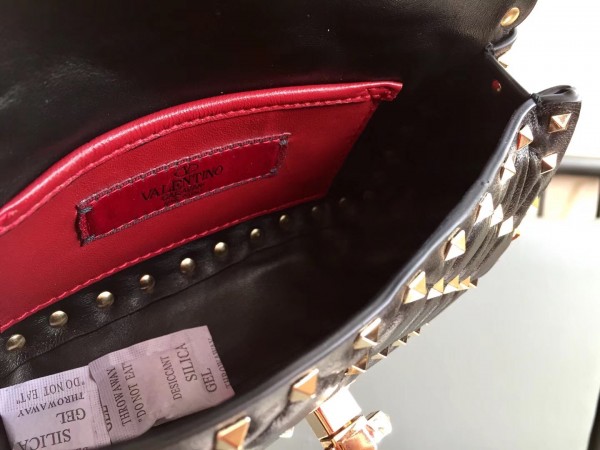 Valentino Spike Small Bag Lambskin Black High