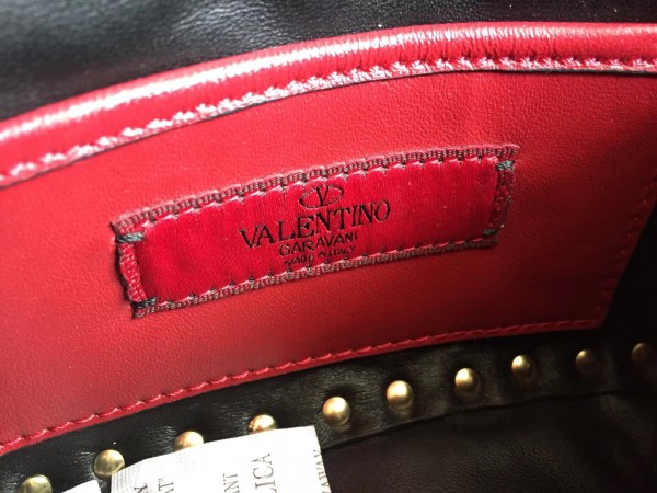 Valentino Spike Small Bag Lambskin Black High