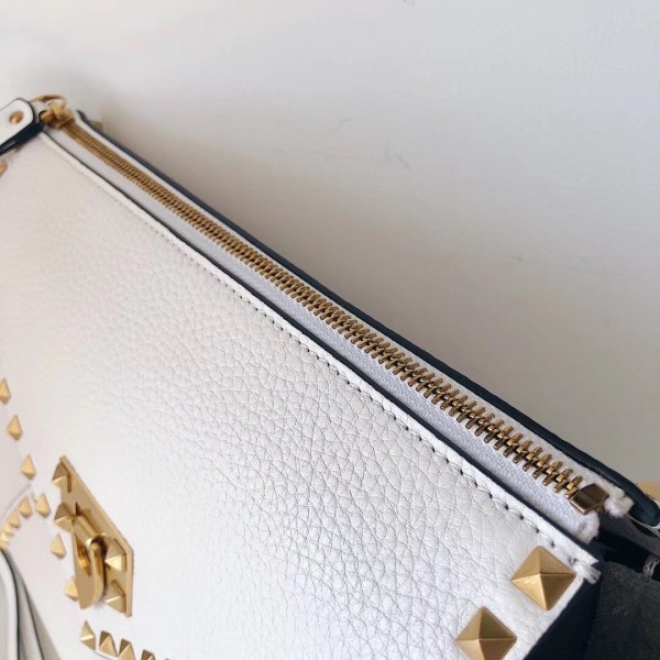 Valentino Hype Bag In White Grained Calfskin High