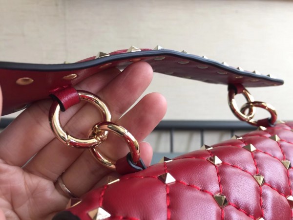 Valentino Spike Small Bag Lambskin Red High