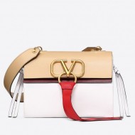 Valentino Garavani Beige/White Small VRing Shoulder Bag High