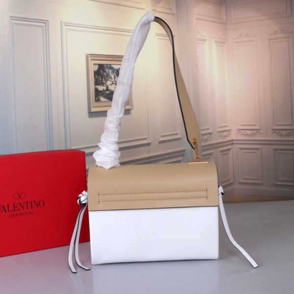 Valentino Garavani Beige/White Small VRing Shoulder Bag High