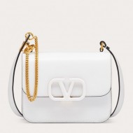 Valentino Small Vsling Shoulder Bag In White Calfskin High