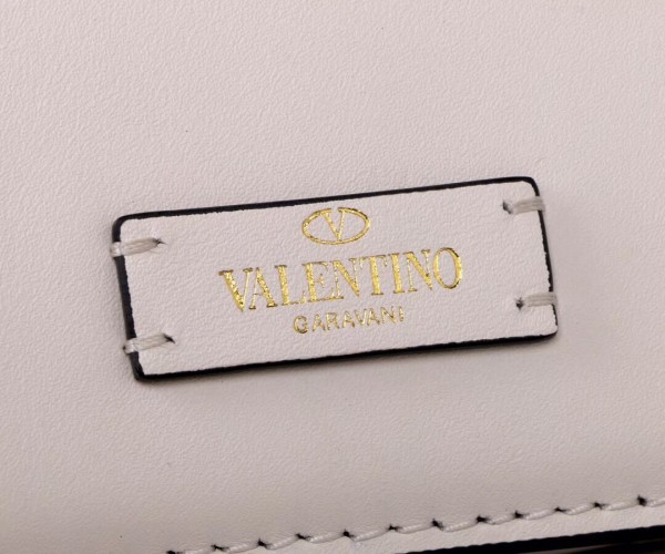 Valentino Small Vsling Shoulder Bag In White Calfskin High