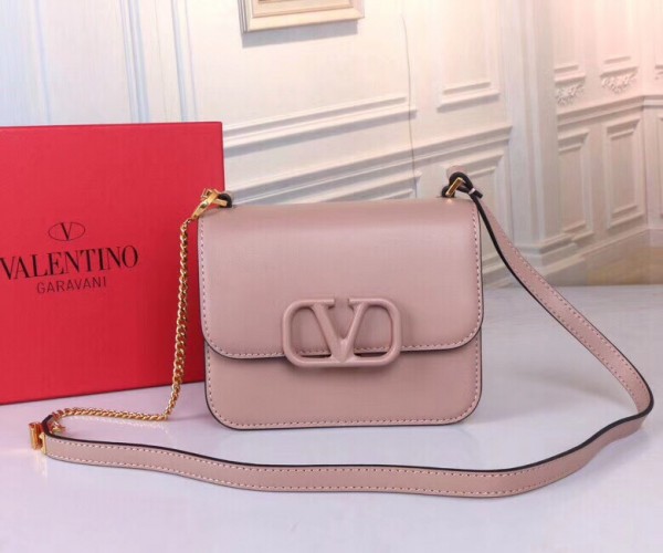 Valentino Small Vsling Shoulder Bag In Nude Calfskin High