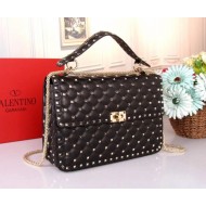 Valentino Large Free Spike Chain Bag Black High