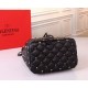 Valentino Small Spike Bucket Bag Black High