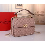 Valentino Spike Medium Bag Lambskin Nude High