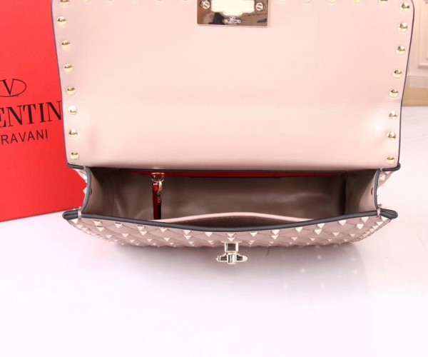 Valentino Spike Medium Bag Lambskin Nude High