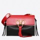 Valentino Garavani Red/Black Medium VRing Shoulder Bag High