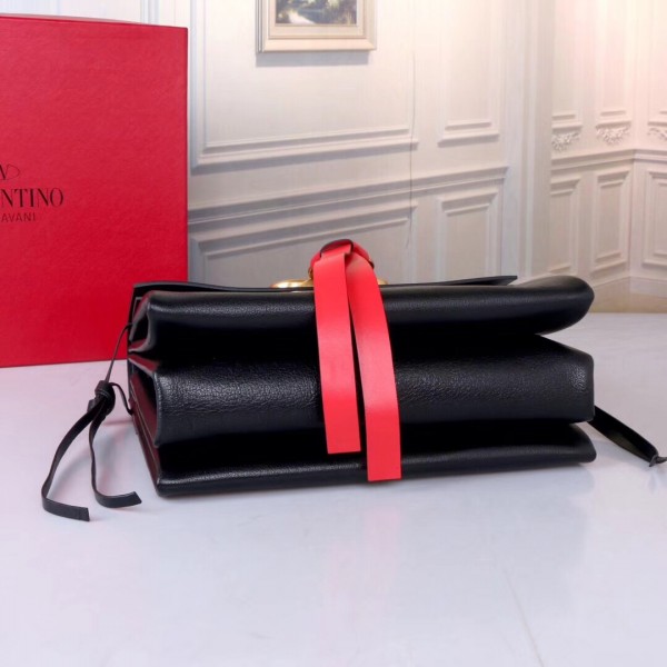 Valentino Garavani Red/Black Medium VRing Shoulder Bag High