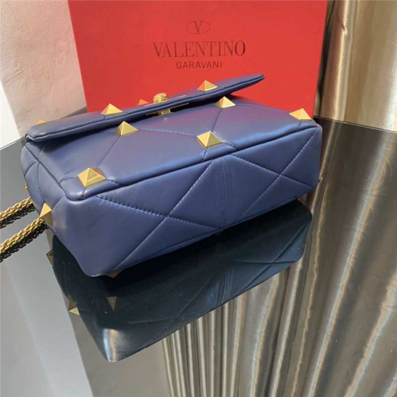 Valentino GARAVANI ROMAN STUD NAPPA CHAIN BAG Dark Blue High