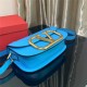 Valentino Supervee Crossbody Bag In Blue Leather High